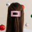 Teleties Small Flat Rectangle Hair Clip in Merry Pinkmas