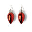 Xmas LED Frost Bulb Earrings Green frosted bulb front view