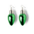 Xmas LED Frost Bulb Earrings Green frosted bulb detail