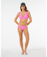 Rip Curl Women's Premium Surf Cheeky Bikini Bottoms Super Pink back view