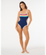 Rip Curl Women's Surf Stripe One-Piece Swimsuit Dark Navy front view