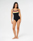 Rip Curl Women's Surf Stripe One-Piece Swimsuit Black front view