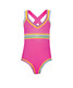 PQ Swim Girls' Sadie Emboridered One-Piece Swimsuit in Bright Pink