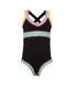 PQ Swim Girls' Sadie Embroidered One-Piece Swimsuit Black