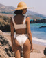 LSpace Women's Off Grid Bardot Bikini Bottom in Cream back view