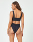 LSpace Women's Off Grid Bardot Bikini Bottom in Black detail view