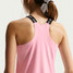 Nike Girls' Dri-Fit Tank Top in Medium Soft Pink neck detail