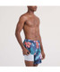 SAXX Men's Oh Buoy 2N1 7" Volley Shorts in Hibiscus Jungle-Indigo front view