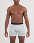 The SAXX Men's Smooth Flex Light Compression Boxer Briefs in Pearl Gray