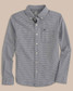 Southern Tide Boys' Intercoastal Mini Gingham Button Down Shirt in True Navy front view