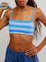 FP Movement Women's Tighten Up Reversible Bra in Riviera Blue full view