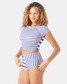 Roxy Women's Stripe Crop Rash Guard front view