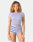 Roxy Women's Stripe Crop Rash Guard back view