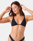 Roxy Women's Haliewa Triangle Bikini Top in Anthracite detail view