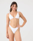 Roxy Women's Haliewa Triangle Bikini Top in Bright White front view