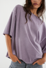 Free People Women's We The Free Perfect Oversized Tee Plum Ash detail