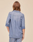 Bella Dahl Women's Indigo Shirt Tail Button Down detail view