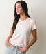 Marine Layer Women's Rainbow Stripe Swing Crew Tee front view