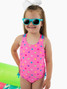 Ruffle Butts Girls' Colorful Heart One-Piece Swimsuit front view