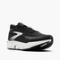 Brooks Women's Glycerin Flex Running Shoes in Black and White angled side view