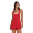 The Billabong Women's Beach Crush Overalls in Fiesta Red