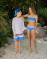 Feather 4 Arrow Girls' Maui Bikini in Marina Blue back view