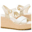 The Sorel Women's Sunpeak Wedge Ankle Sandals in Chalk and Gum