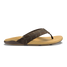 Olukai Men's Tuahine Palm Sandals in Dark Java and Golden Sand, front view