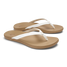 Olukai Women's Hoʻopio Sandals Bright White and Warm Sand side view