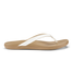 Olukai Women's Hoʻopio Malua Sandals Bright White and Warm Sand three-quarter view