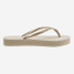 Havaianas Women's Slim Flatform Flip Flops Beige angled view