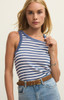 Z Supply Women's Select Striped Airy Tank Top in Calypso Blue