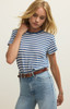 Z Supply Women's Tourist Airy Striped Tee in Calypso Blue