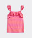 Vineyard Vines Girls' Stripped Ruffle Tank Top side view