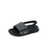 Reef Toddlers' Little Salty Slides Black Swell Checker front view