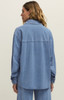 Z Supply Women's Reese Jersey Denim Button Up Top