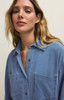 Z Supply Women's Reese Jersey Denim Button Up Top