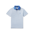 Southern Marsh Boys' Bermuda Hampton Stripe Performance Polo Blue & White back view
