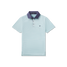 Southern Marsh Boys' Bermuda Hampton Stripe Performance Polo White & Antigua Blue side view