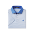 Southern Marsh Boys' Bermuda Hampton Stripe Performance Polo Blue & White front view