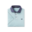 Southern Marsh Boys' Bermuda Hampton Stripe Performance Polo White & Antigua Blue detail view