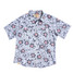 Western Aloha Men's Folk Hibiscus Short Sleeve Western Shirt in White detail view