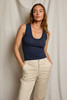 perfectwhitetee Women's Khara Crispy Tank Top Navy front view