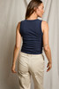 perfectwhitetee Women's Khara Crispy Tank Top Navy detail view