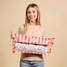 The Darling Effect Mahjong Tile Keeper Pouch in Sicily Stripes Pink overhead