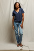 perfectwhitetee Women's Beckett Crispy V-Neck white back view