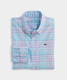The Vineyard Vines Boys' Performance Parrotfish Plaid Featherweight Shirt in Bahama Breeze