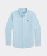 Vineyard Vines Boys' Lemon Shark Gingham Featherweight Performance Shirt Aqua Glass side view