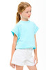 Good Girl Girls' Overlap Openback Top in Aqua back detail
