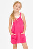 Good Girl Girls' Mini Dress Romper in Neon Pink